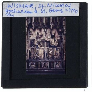 Wismar, Nikolaikirche : Detailansicht Hochaltar aus Georgenkirche