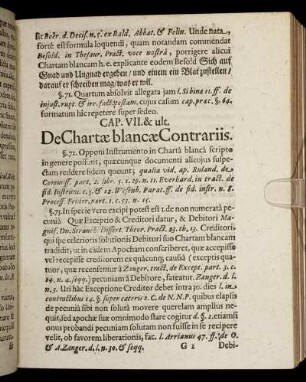 Cap. VII. & ult. De Chartæ blancæ Contrariis.