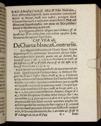 Cap. VII. & ult. De Chartæ blancæ Contrariis.