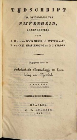 Tijdschrift ter bevordering van nijverheid. 4. 1837