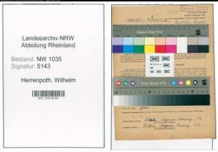Entnazifizierung Wilhelm Herrenpoth , geb. 03.12.1892 (Kaufmaennischer Angestellter)