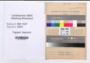 Entnazifizierung Heinrich Tappert , geb. 23.01.1912 (Beamter)