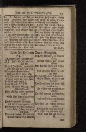 Von der Heiligen Drey-Einigkeit.