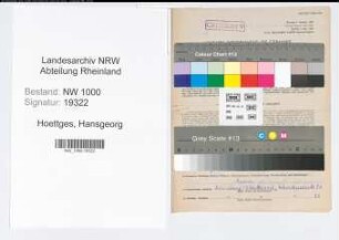 Entnazifizierung Hansgeorg Hoettges, geb. 02.06.1897 (Chemiker)