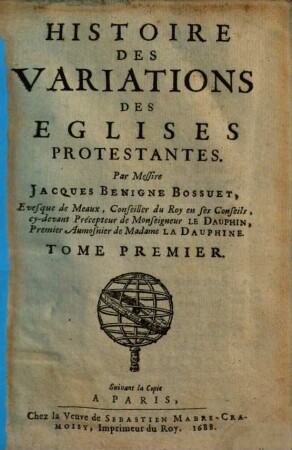 Histoire des variations des eglises protestantes, 1