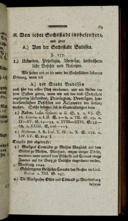 A.) Von der Sechsstadt Budissin.