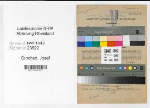 Entnazifizierung Josef Scholten , geb. 16.10.1892 (Lokfuehrer)