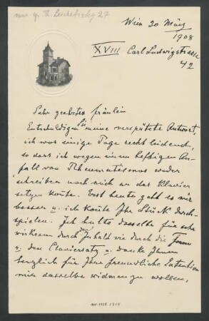 Brief an Mary Wurm : 30.03.1908