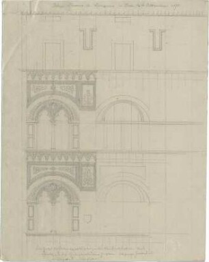 Zocher, Ernst; Pisa (Italien); "Palazzo l`ussero al Lungarno" - Teilansicht
