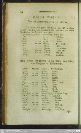 Sechster Abschnitt. Von der Zusammenziehung der Worte