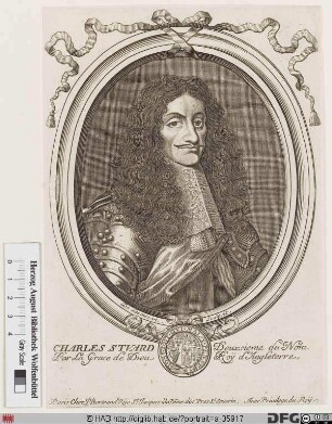 Bildnis Karl (Charles) II. (Stuart), König von England u. Schottland (reg. 1660-85)