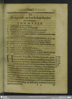XI. De legitima, quibus & ex quibus bonis debeatur