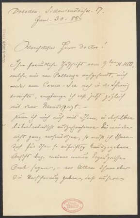 Brief an B. Schott's Söhne : 30.06.1888