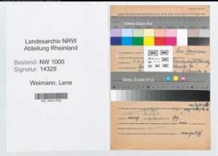 Entnazifizierung Lene Weimann, geb. 07.08.1897 (Lehrerin)