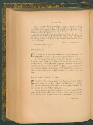Las letras argentinas en Francia