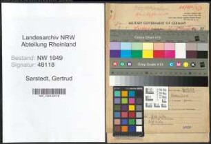 Entnazifizierung Gertrud Sarstedt , geb. 17.04.1890 ()