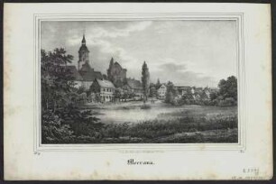Ansicht von Meerane, Lithographie, 1839 : Meerana / Nach der Natur gez. und lith. von C. W. Arldt. - [Dresden] : [Pietzsch] , [1839]. - 1 Kunstbl. : Lithogr. ; 20 x 13 cm