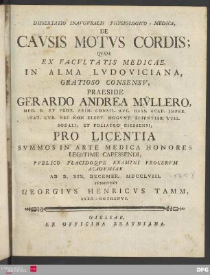 Dissertatio inavgvralis physiologico-medica de cavsis motvs cordis
