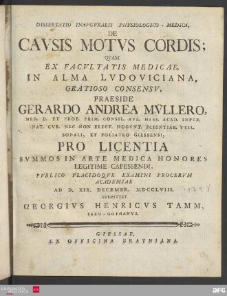 Dissertatio inavgvralis physiologico-medica de cavsis motvs cordis