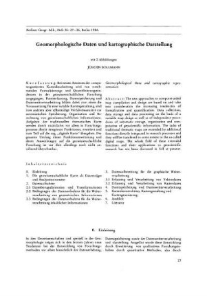 Geomorphologische Daten und kartographische Darstellung