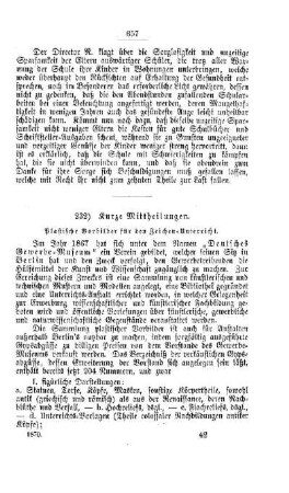 Kurze Mittheilungen : [III. Gymnasien und Realschulen]