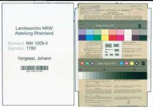 Entnazifizierung Johann Vergeest , geb. 16.06.1883 (Postbeamter)