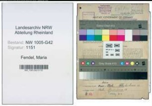 Entnazifizierung Maria Fendel , geb. 15.10.1906 (Geschaeftsinhaberin)