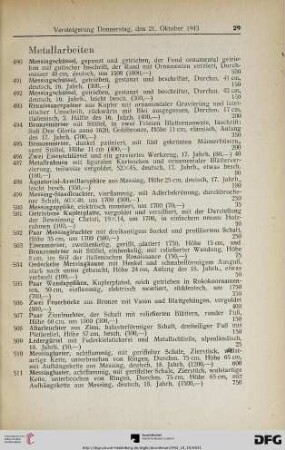 Metallarbeiten (Nr. 490-539)