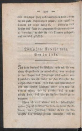 Fünfzehnte Unterhaltung. Von der Liebe
