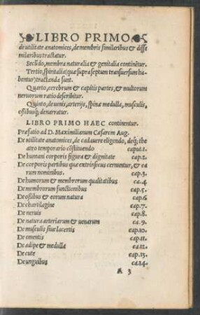 Libro Primo Haec continentur.