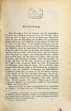 Das Hausmeieramt ein echt germanisches Amt : eine rechtsgeschichtliche Untersuchung betreffend die wesentlichen Functionen des Hausmeieramtes der Germanenkönige und dessen Ursprung