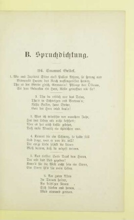 B. Spruchdichtung