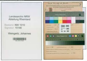 Entnazifizierung Johannes Weingartz , geb. 01.09.1893 (Installateur)