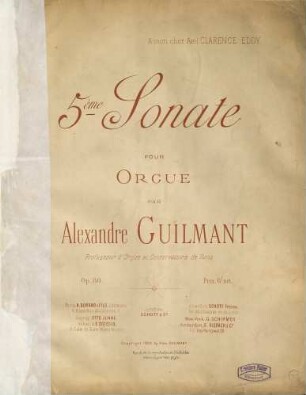 5ème sonate pour orgue : op. 80