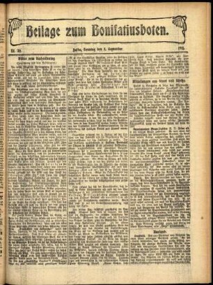 Zweite Ausgabe vom Sonntag, den 03. September 1911.