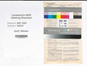 Entnazifizierung Wilhelm Korff, geb. 21.05.1901 (Verw.Inspektor)