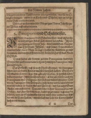 5. Praeceptores und Schulmeister.