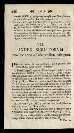 VIII. Index Scriptorum