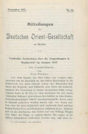 Mitteilungen der Deutschen Orient-Gesellschaft