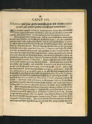 Caput III. Albertus wil seine grobe unwissenheit mit einem crimine falsi und anderer groben unwissenheit verthädigen.