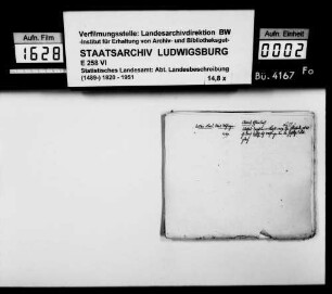 Kollektaneen [des Staatsarchivars Wilhelm Ferdinand Ludwig Scheffer] zur Geschichte zahlreicher Oberamtsorte