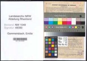 Entnazifizierung Emilie Gommersbach , geb. 03.05.1890 (Musiklehrerin)