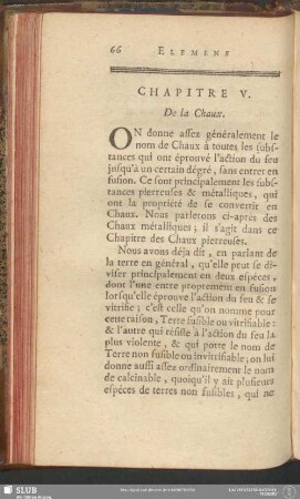 Chapitre V. De la Chaux