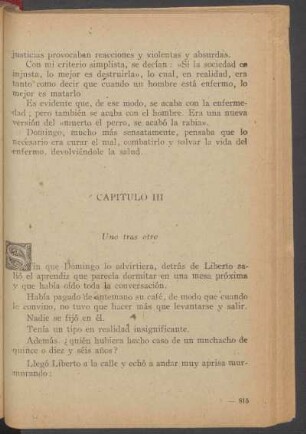 Capítulo III - Uno tras otro