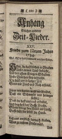Anhang Etlicher anderer Zeit- Lieder.