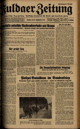 Ausgabe vom Freitag, den 22. September 1939.