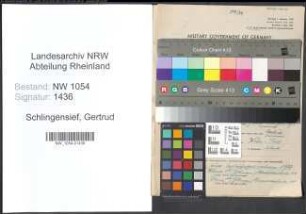 Entnazifizierung Gertrud Schlingensief , geb. 16.01.1912 (Polizeibeamter)