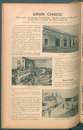 Gran Chaco - Una gran empresa comercial - Notable desarrollo en la progresiva ciudad de Bahía Blanca : Notas gráficas de la floreciente casa