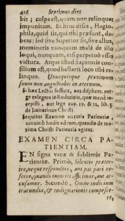416-425, Examen Circa Patientiam; ...