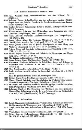 26.3 Sitte und Brauchtum in einzelnen Orten
